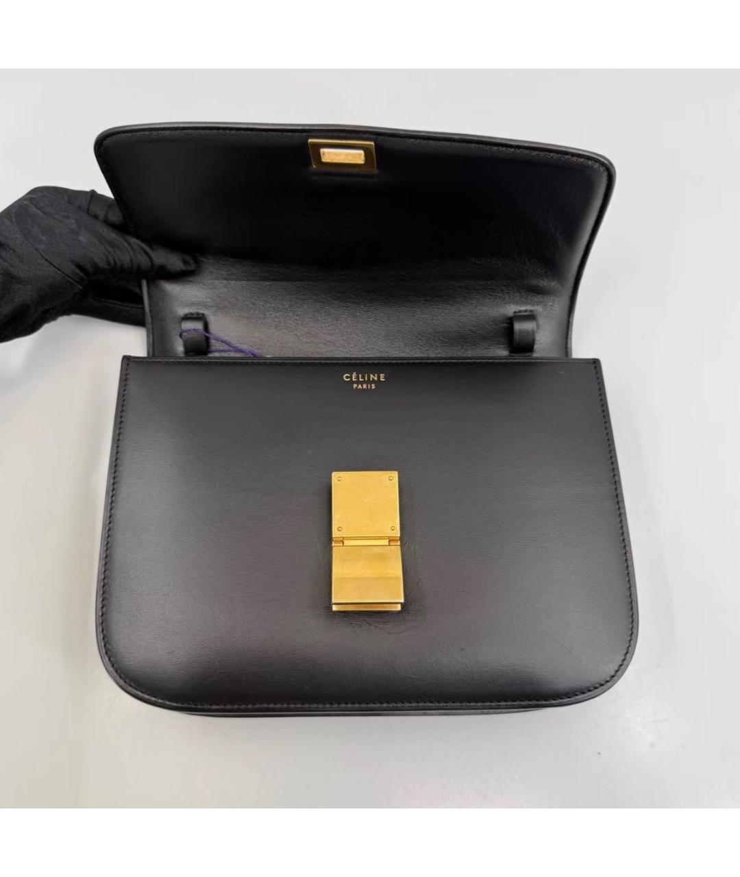 CELINE Черная кожаная сумка через плечо, фото 6