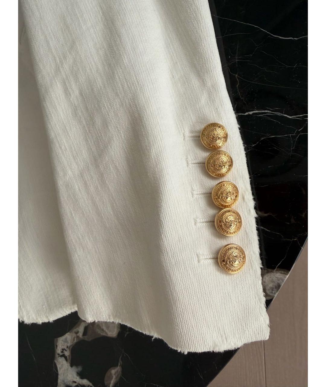 BALMAIN Белый деним жакет/пиджак, фото 4