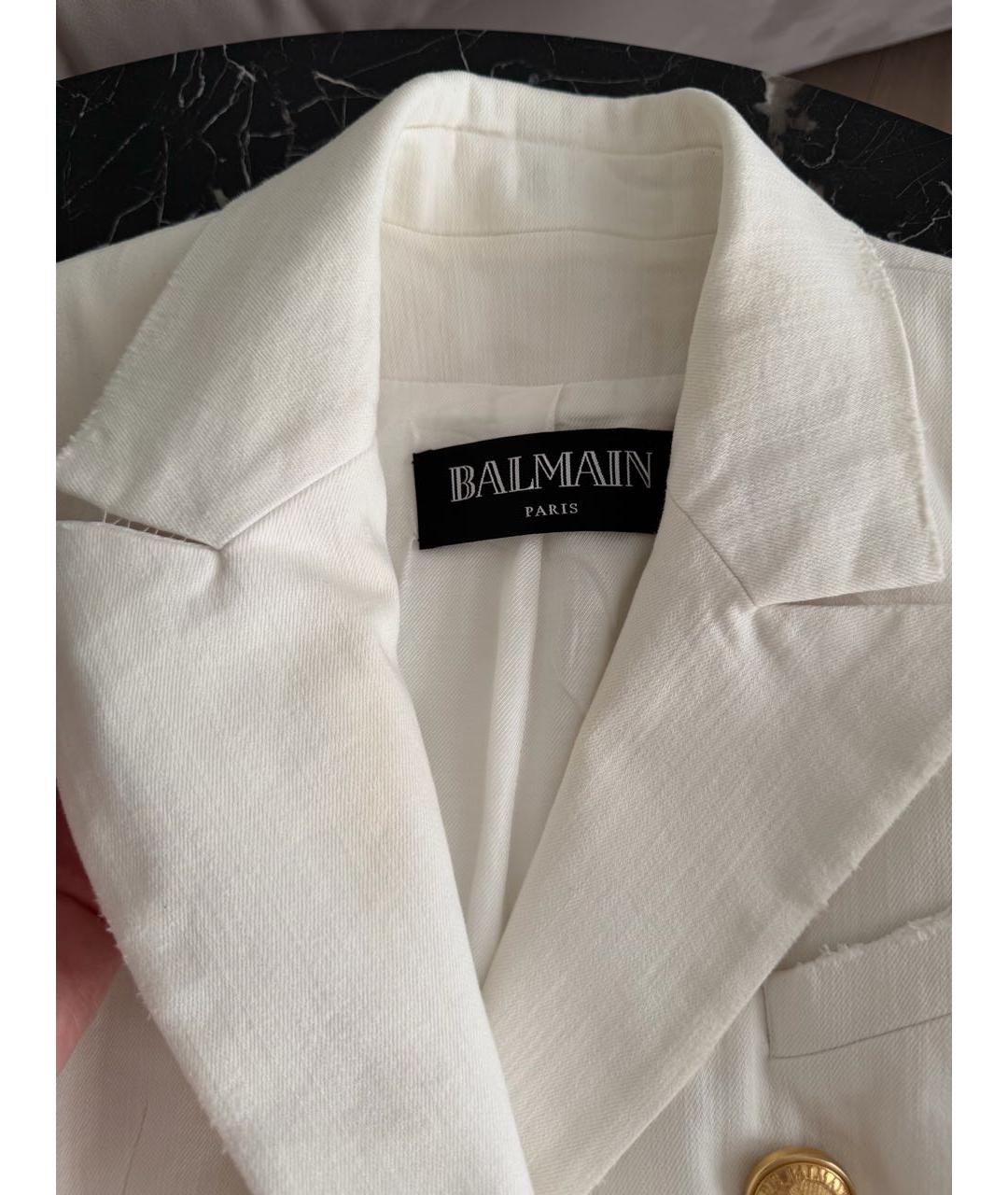 BALMAIN Белый деним жакет/пиджак, фото 2