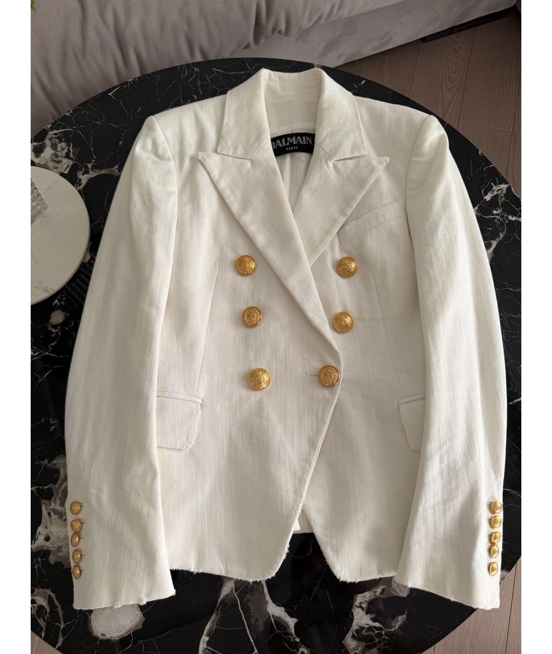 BALMAIN Белый деним жакет/пиджак, фото 7