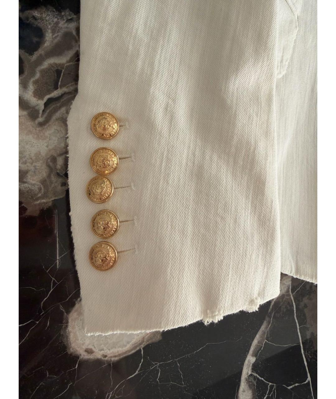 BALMAIN Белый деним жакет/пиджак, фото 3