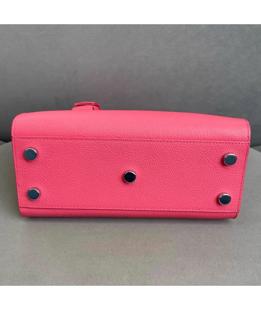 SAINT LAURENT Розовая кожаная сумка с короткими ручками, фото 6