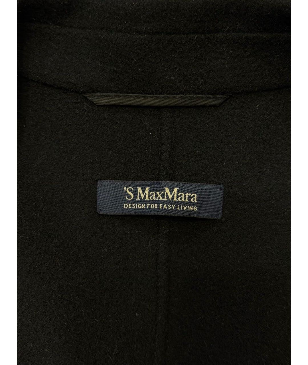 'S MAX MARA Черное кашемировое пальто, фото 3