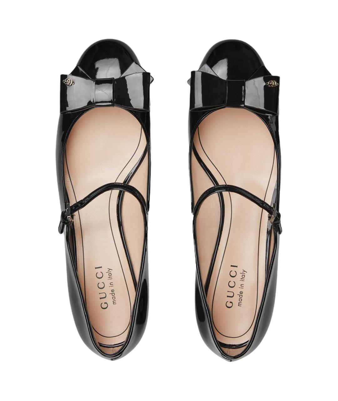 GUCCI Черные кожаные туфли, фото 4