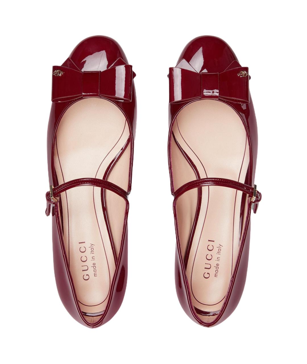 GUCCI Красные кожаные туфли, фото 4