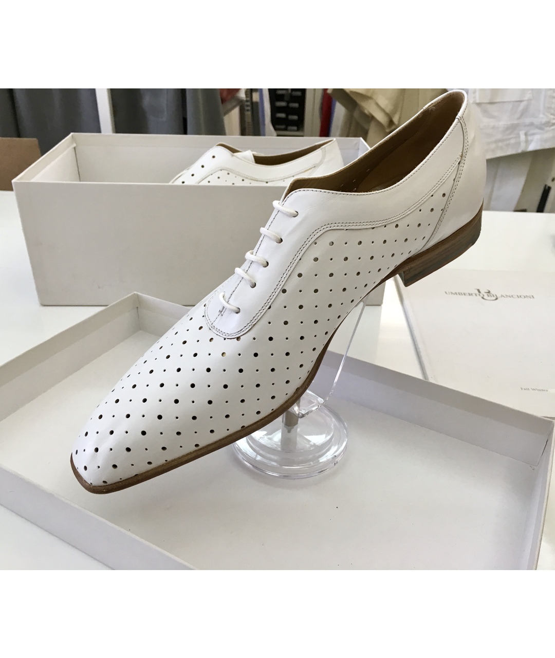 BILANCIONI Белые кожаные туфли, фото 8