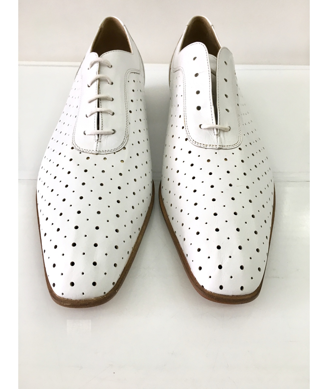 BILANCIONI Белые кожаные туфли, фото 2