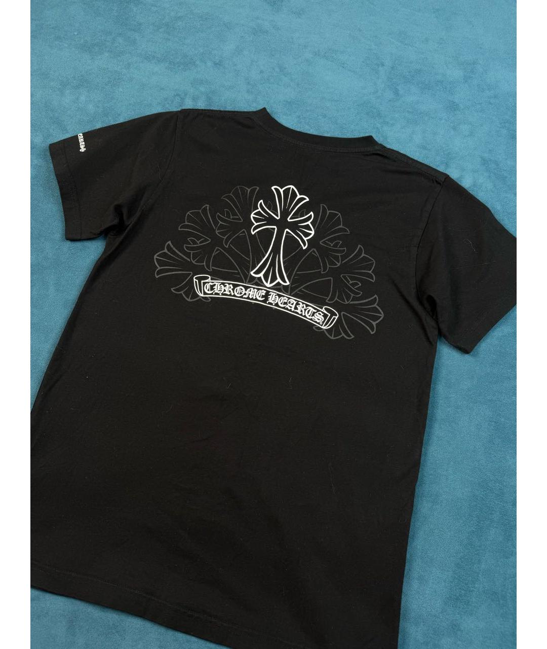 CHROME HEARTS Черная хлопковая футболка, фото 2