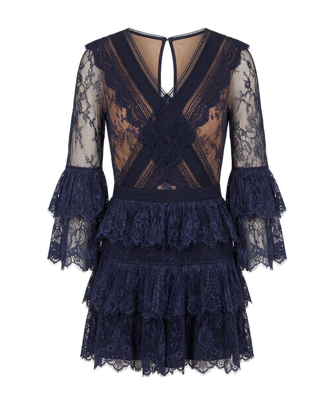 SELF-PORTRAIT Темно-синее вечернее платье, фото 1