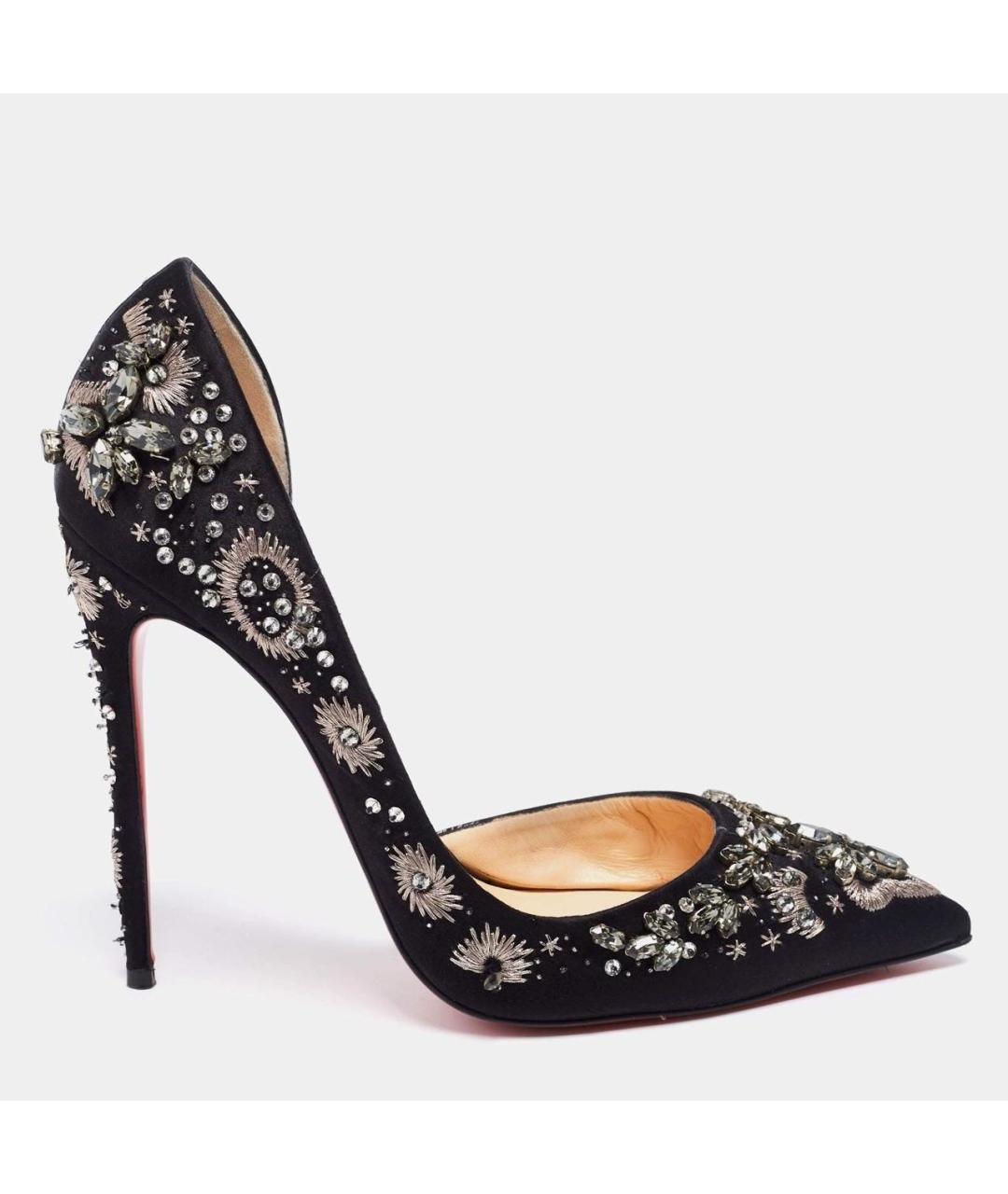 CHRISTIAN LOUBOUTIN Черные текстильные туфли, фото 6