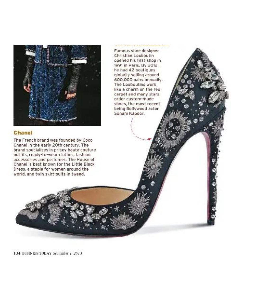 CHRISTIAN LOUBOUTIN Черные текстильные туфли, фото 4