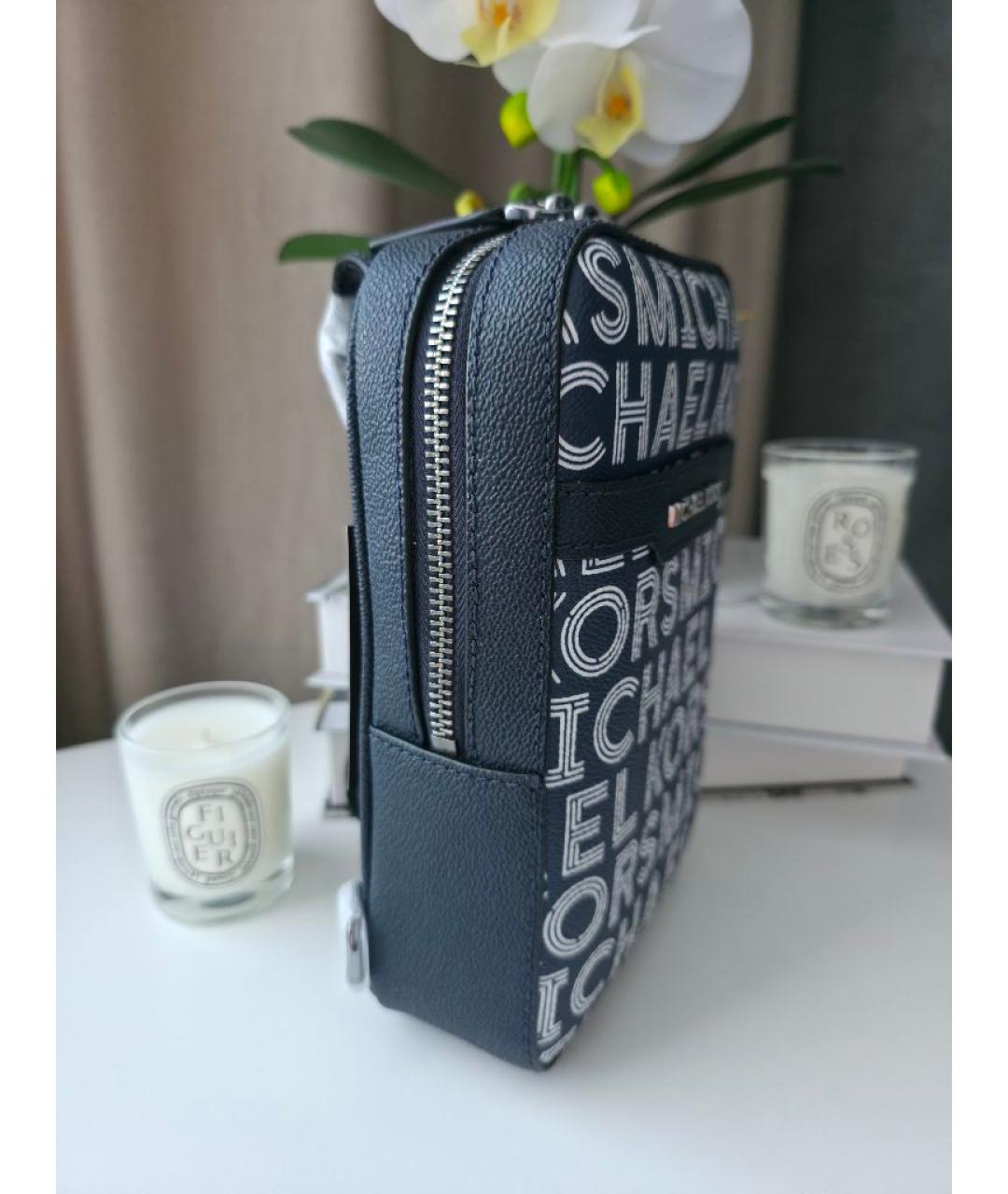 MICHAEL KORS Синяя сумка на плечо из искусственной кожи, фото 4