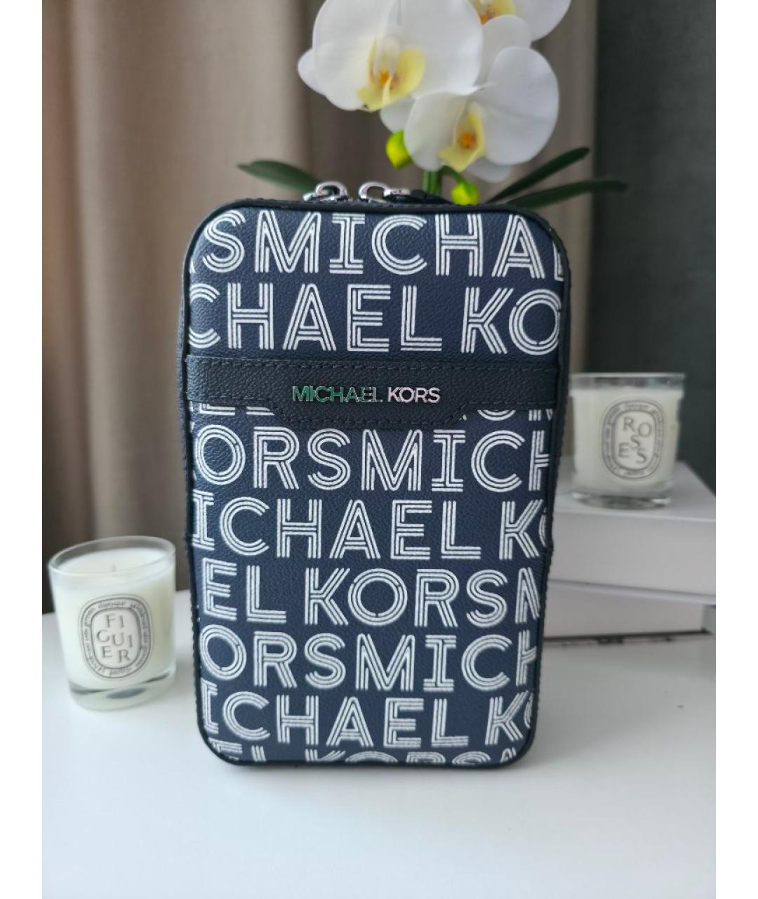 MICHAEL KORS Синяя сумка на плечо из искусственной кожи, фото 8