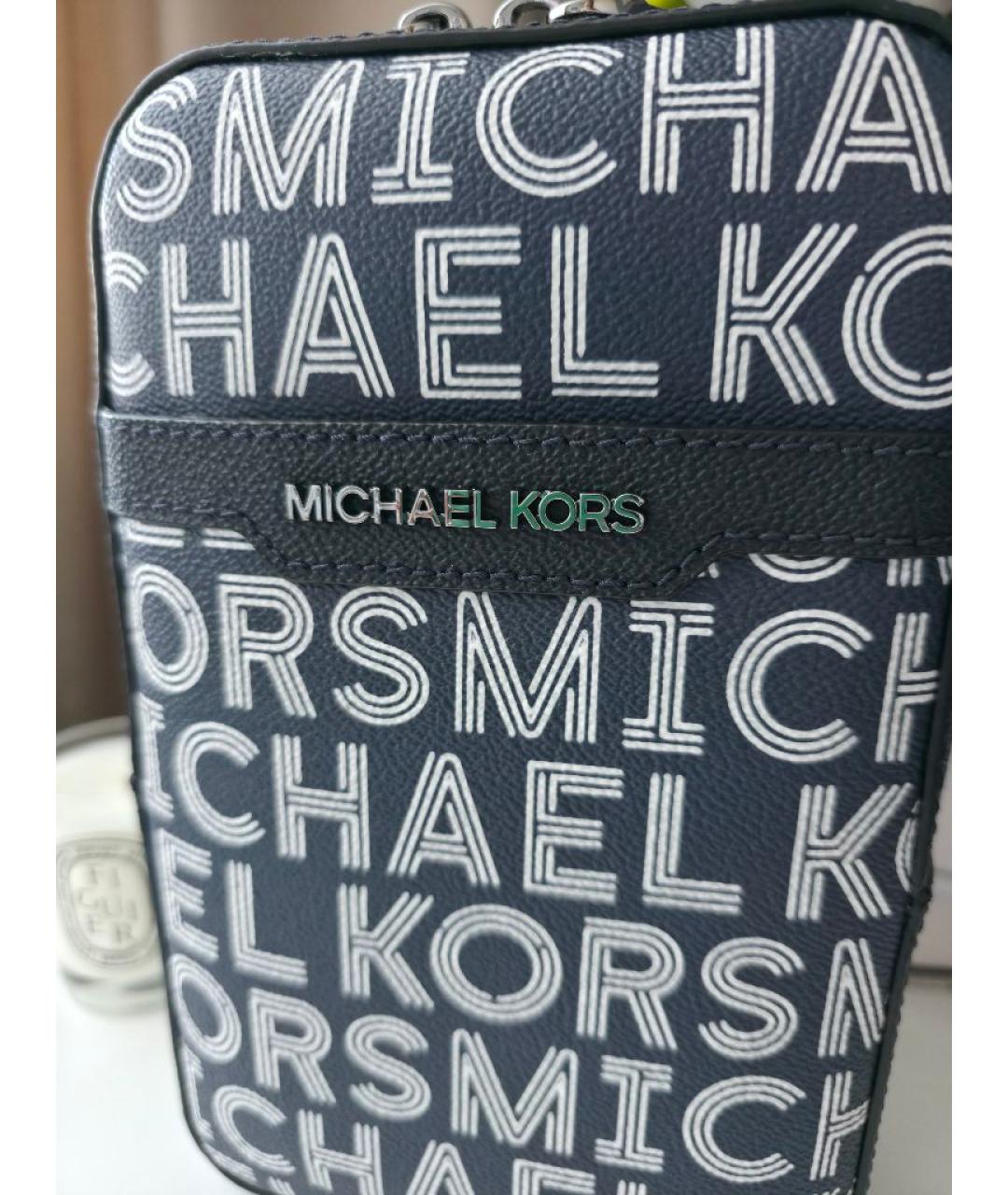 MICHAEL KORS Синяя сумка на плечо из искусственной кожи, фото 5