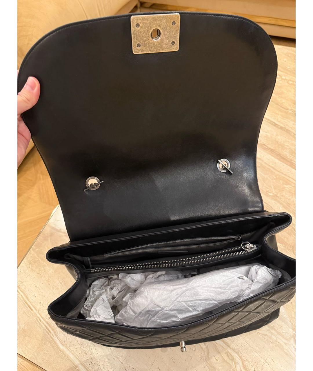 CHANEL Черная кожаная сумка через плечо, фото 4