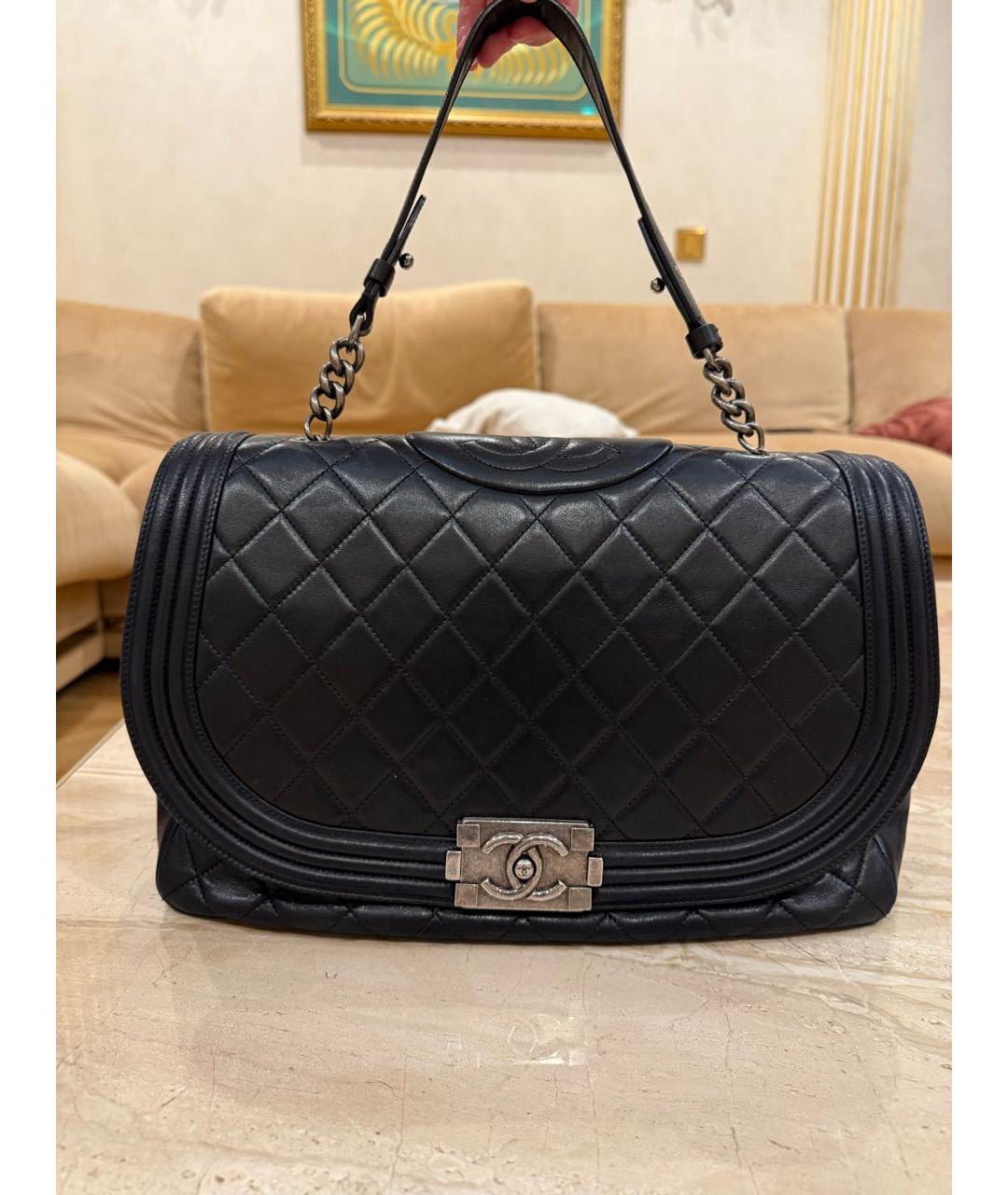CHANEL Черная кожаная сумка через плечо, фото 7