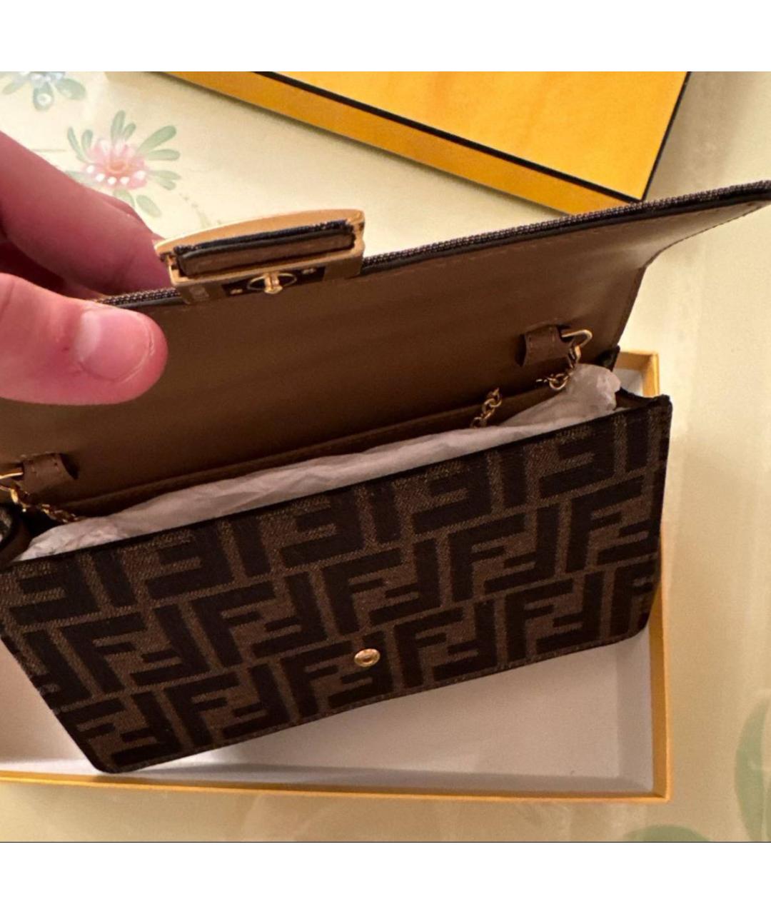 FENDI Коричневая сумка через плечо, фото 4