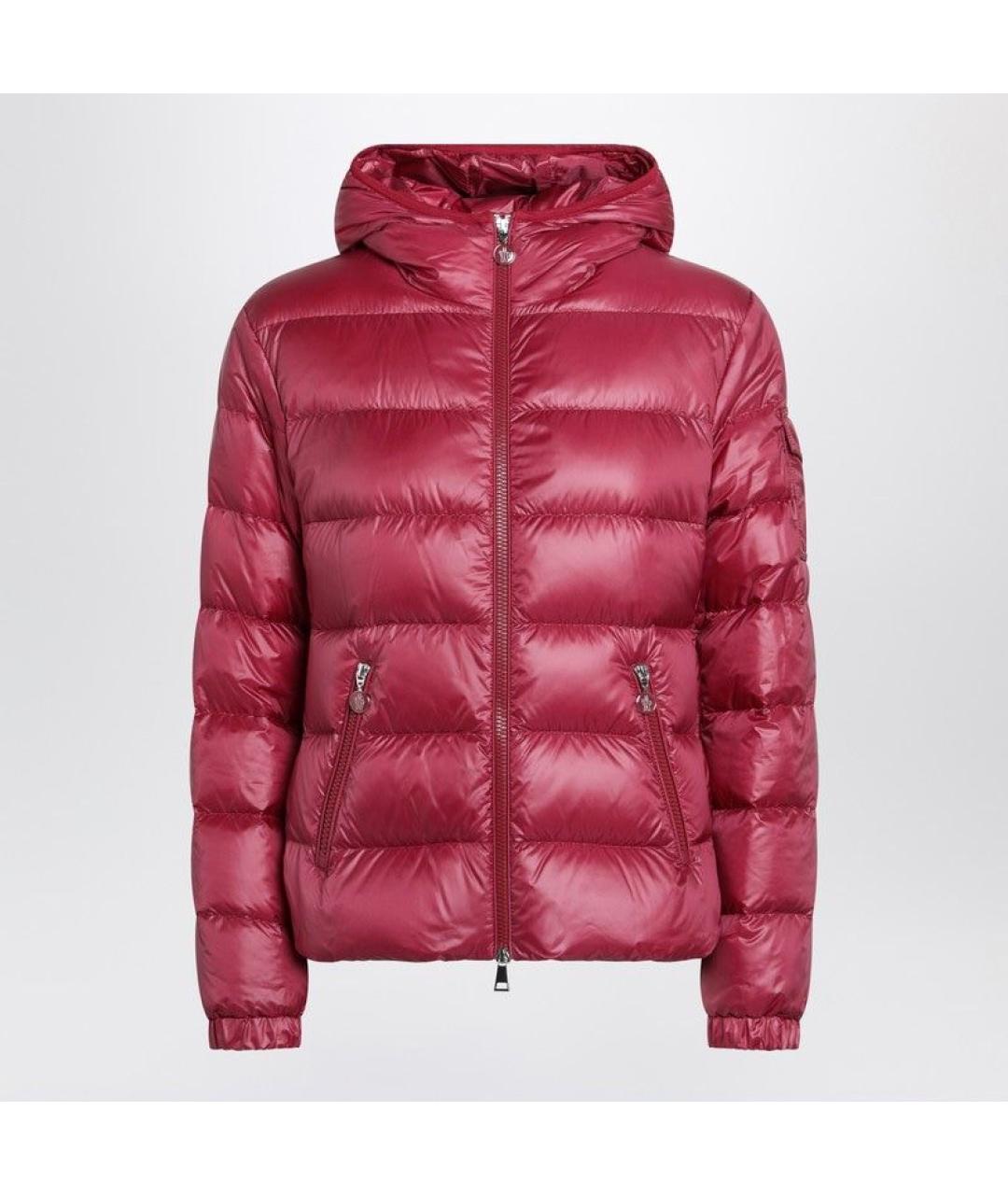 MONCLER Красная полиэстеровая куртка, фото 3