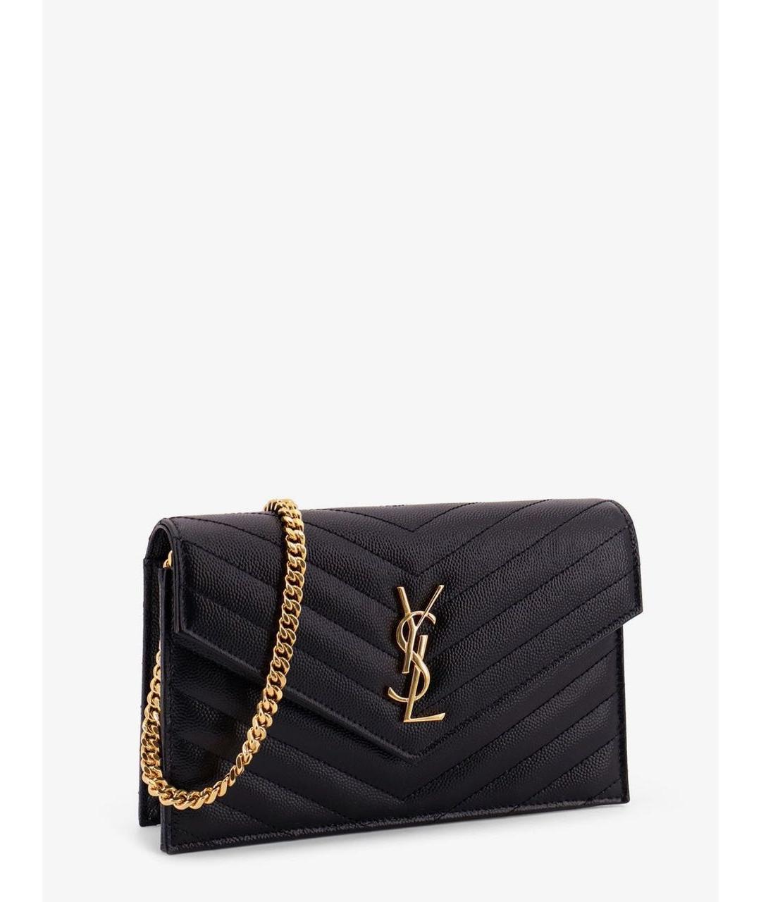 SAINT LAURENT Черная кожаная сумка через плечо, фото 9