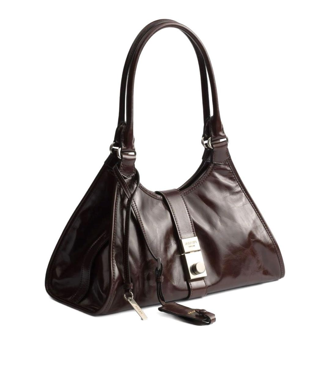 PRADA Коричневая сумка тоут из лакированной кожи, фото 2