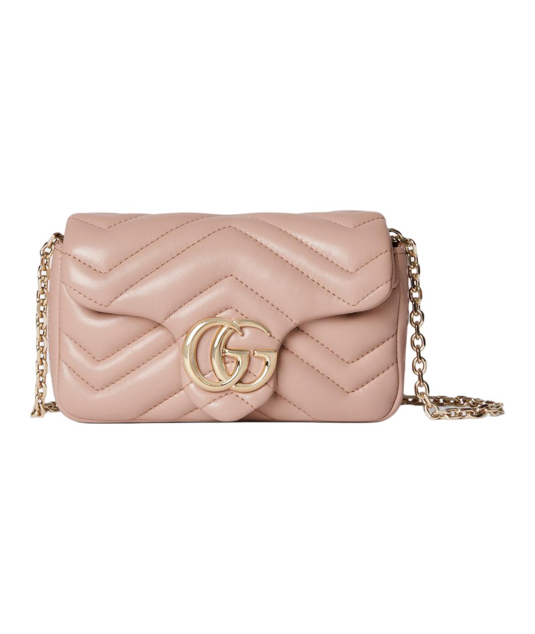 GUCCI Розовая кожаная сумка через плечо, фото 1