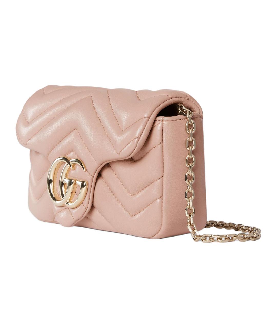 GUCCI Розовая кожаная сумка через плечо, фото 2