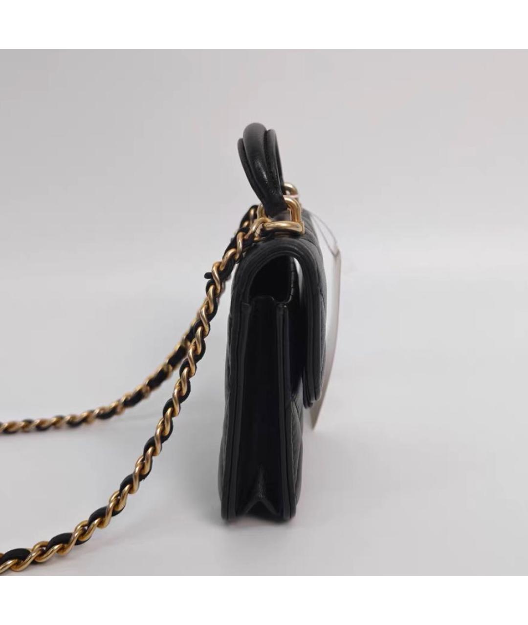 CHANEL Черная кожаная сумка через плечо, фото 3