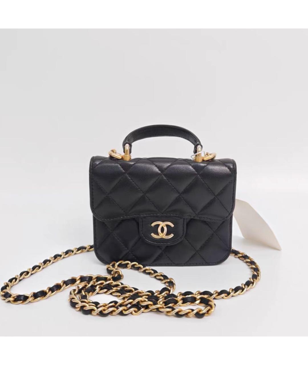 CHANEL Черная кожаная сумка через плечо, фото 2