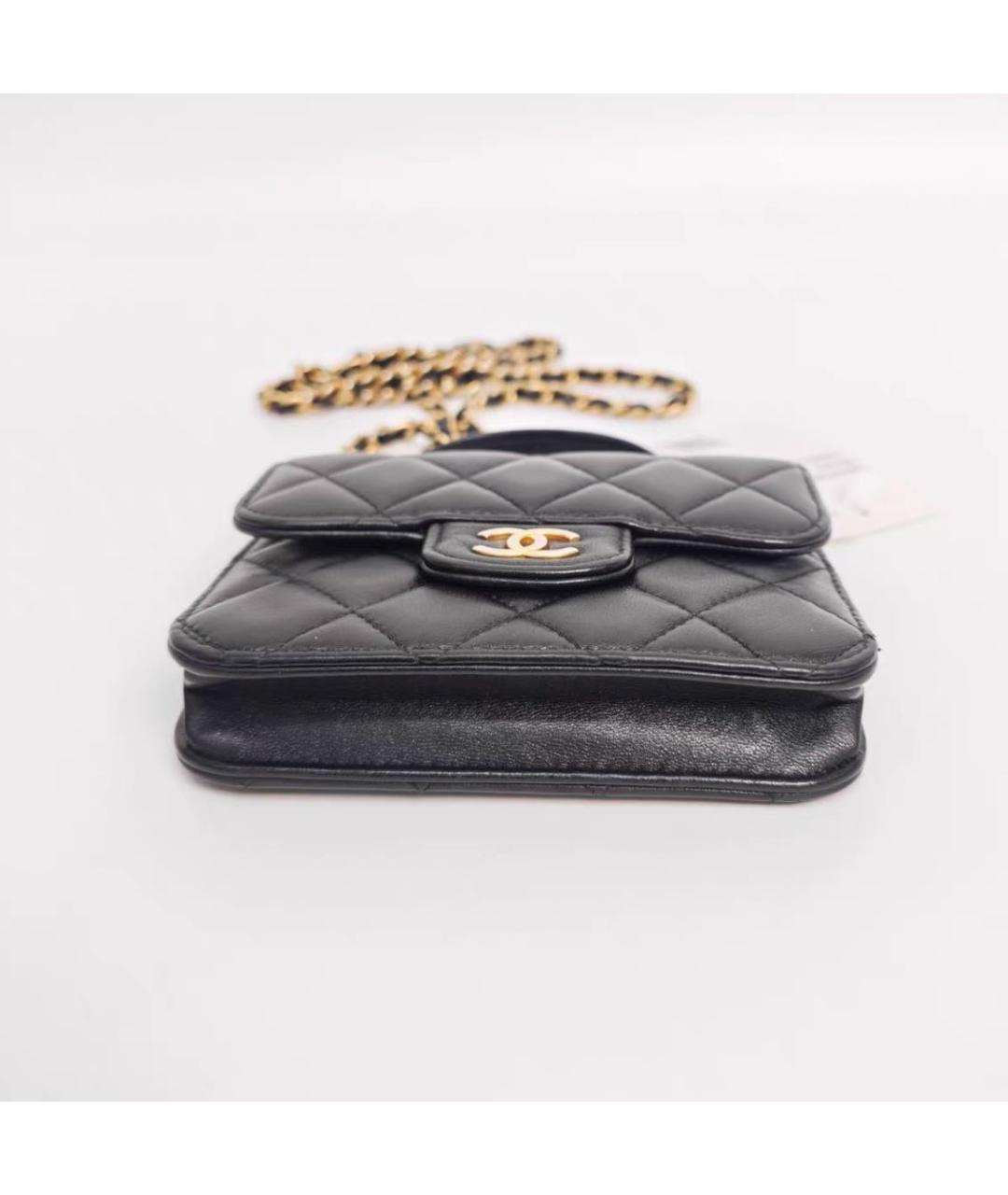 CHANEL Черная кожаная сумка через плечо, фото 6