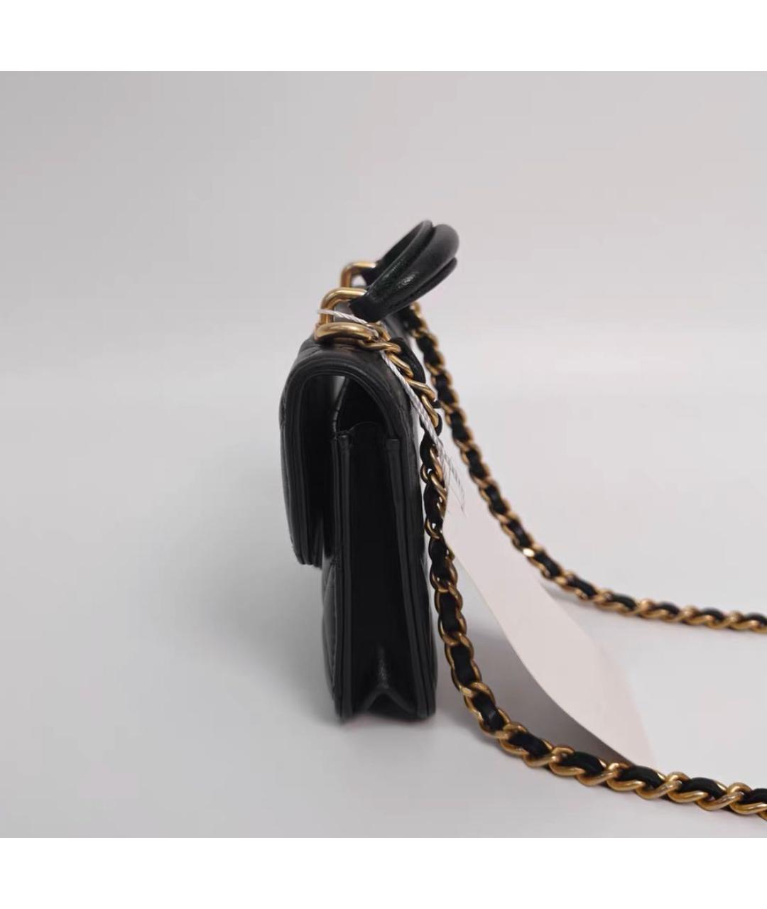 CHANEL Черная кожаная сумка через плечо, фото 5