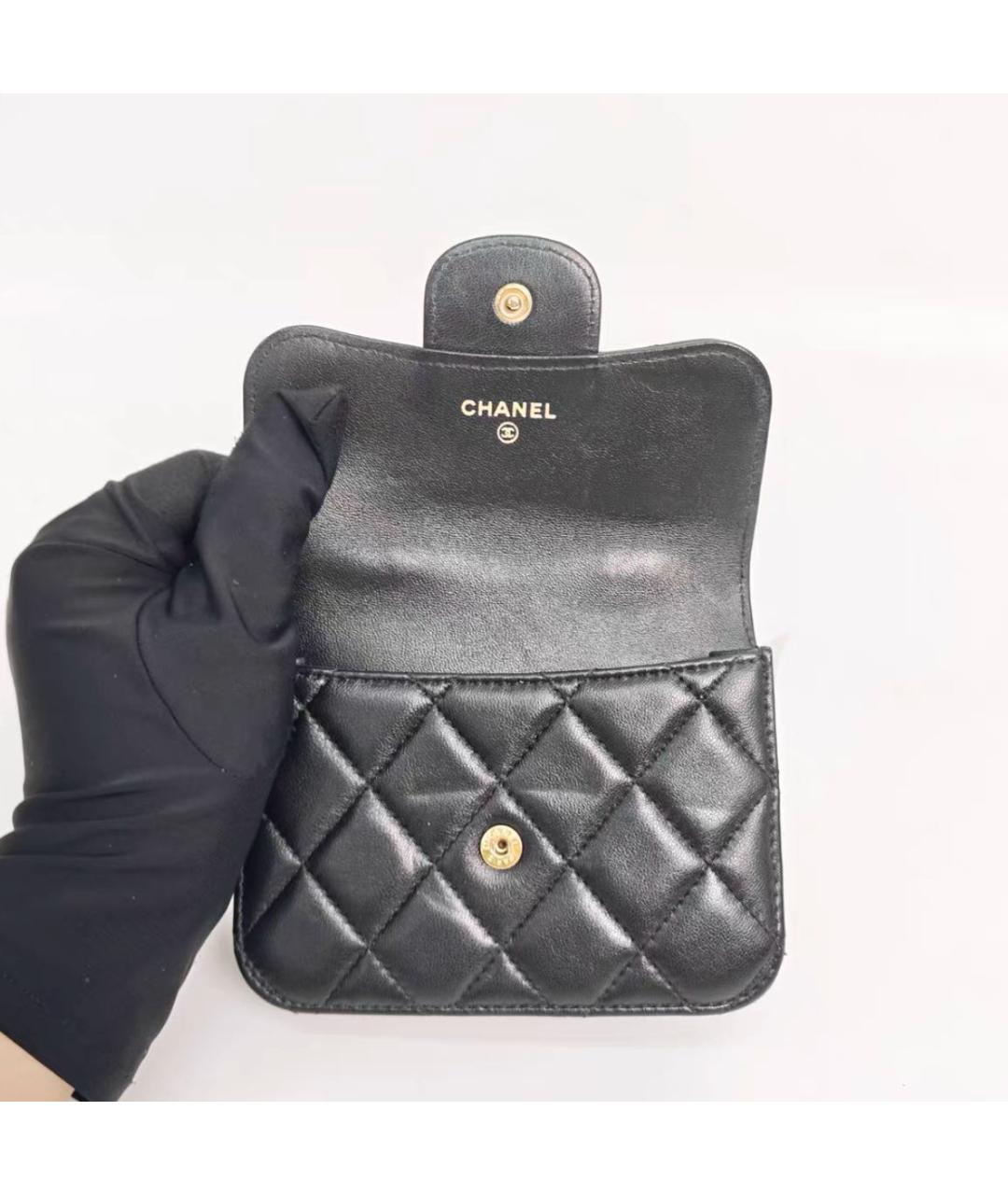 CHANEL Черная кожаная сумка через плечо, фото 7