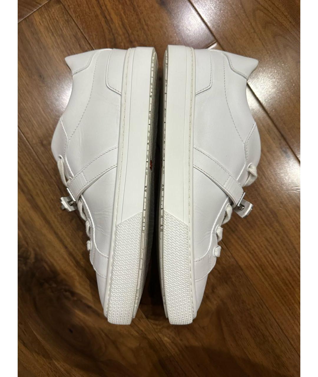 HERMES Белые кожаные кеды, фото 8