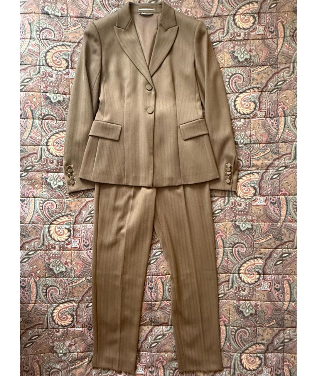 SPORTMAX Коричневый шерстяной костюм с брюками, фото 7