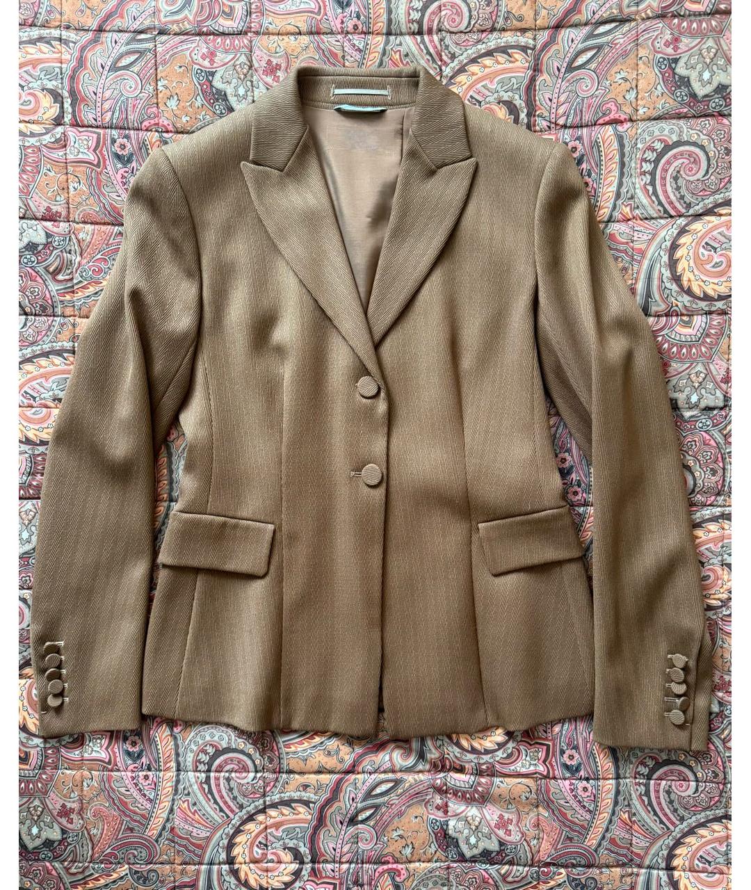 SPORTMAX Коричневый шерстяной костюм с брюками, фото 8