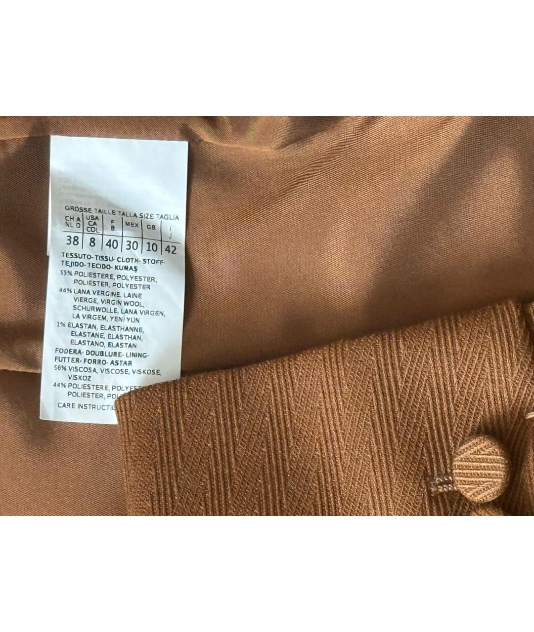 SPORTMAX Коричневый шерстяной костюм с брюками, фото 2