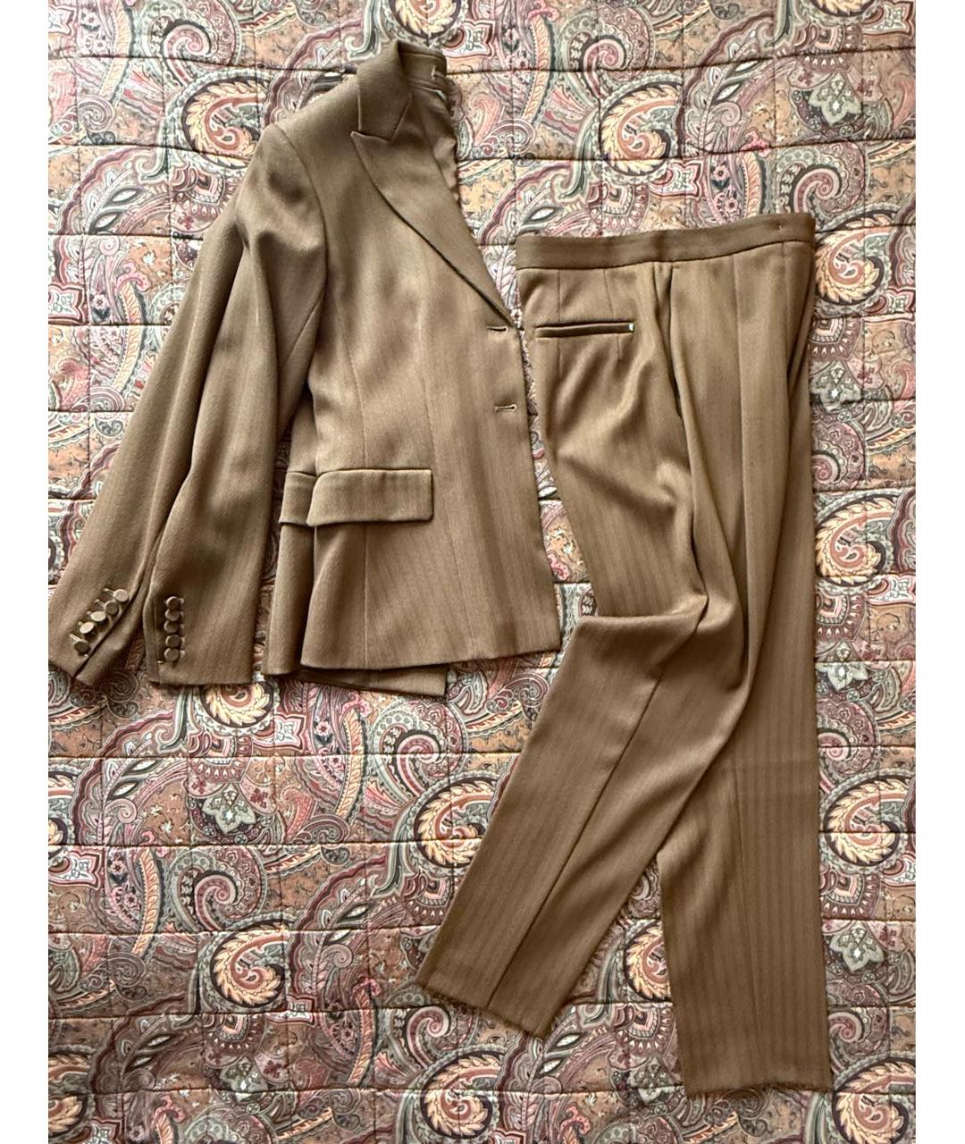 SPORTMAX Коричневый шерстяной костюм с брюками, фото 5