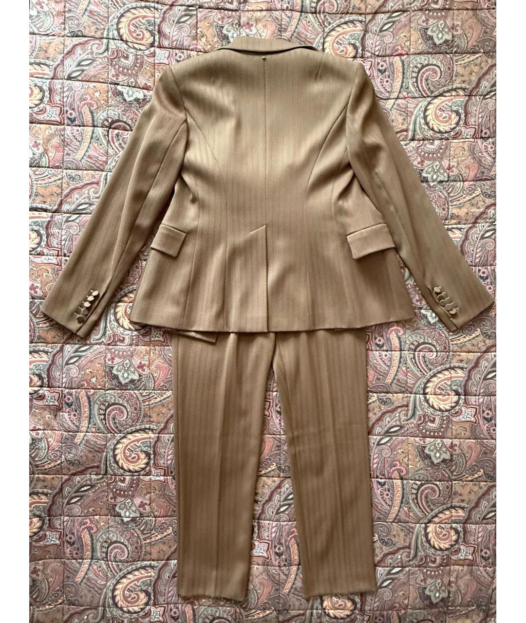 SPORTMAX Коричневый шерстяной костюм с брюками, фото 6