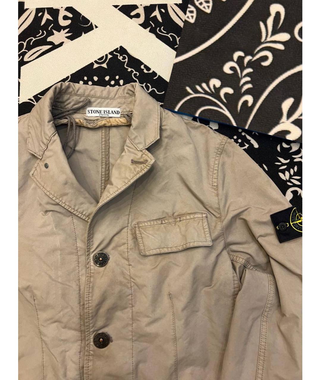 STONE ISLAND Бежевая хлопковая куртка, фото 3
