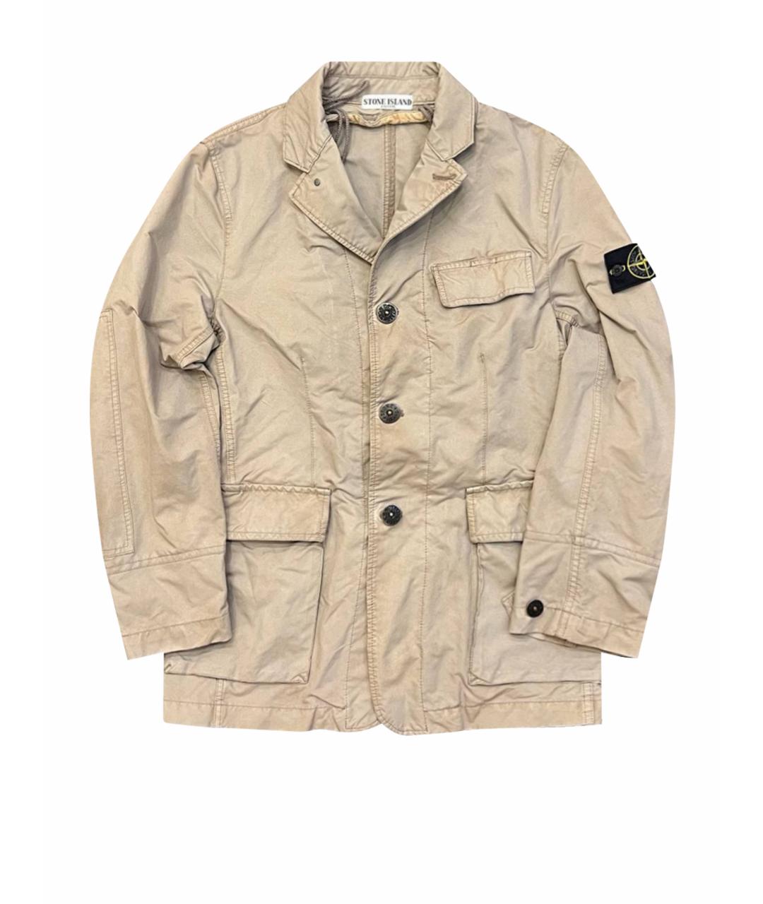 STONE ISLAND Бежевая хлопковая куртка, фото 5