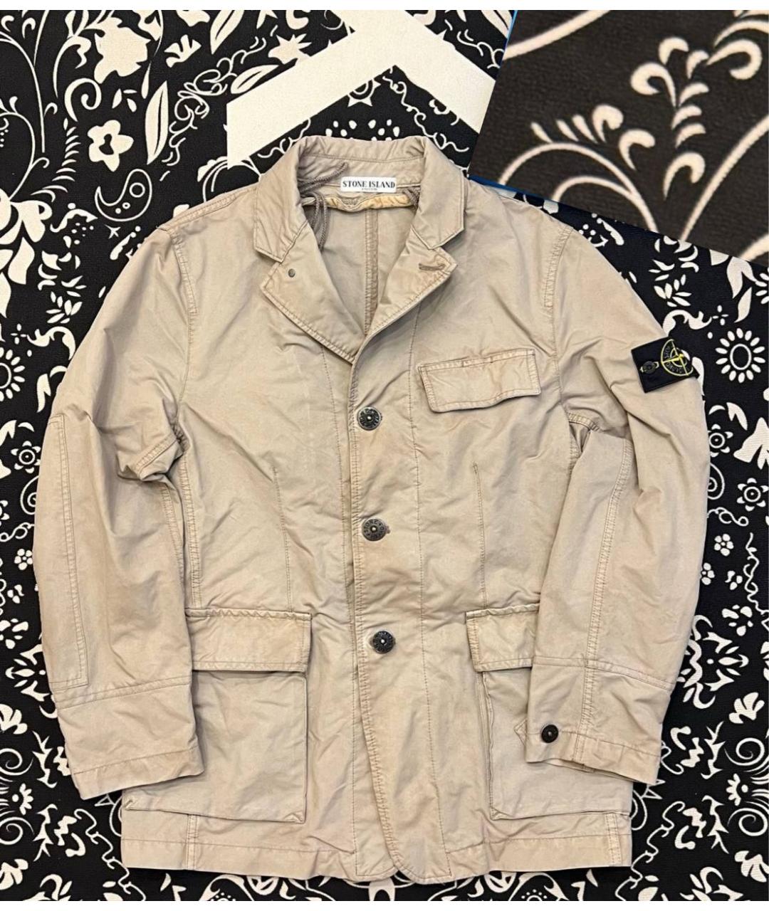 STONE ISLAND Бежевая хлопковая куртка, фото 2