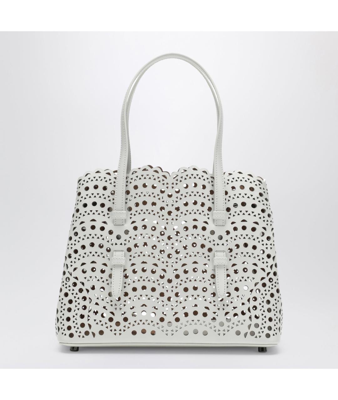 ALAIA Белая кожаная сумка с короткими ручками, фото 2