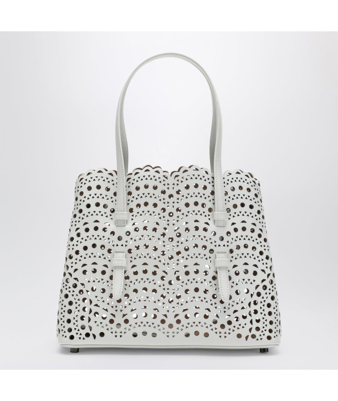 ALAIA Белая кожаная сумка с короткими ручками, фото 3