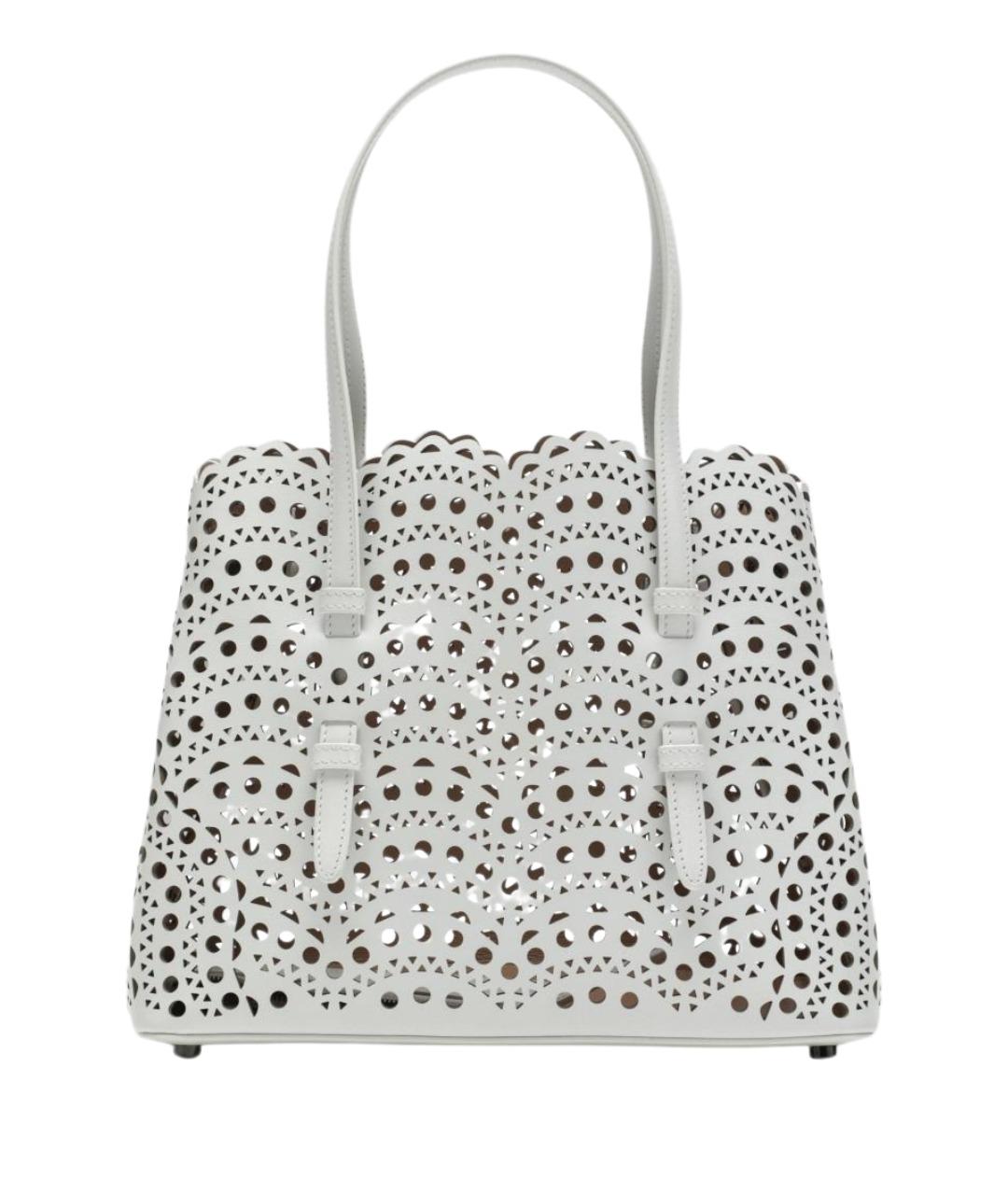 ALAIA Белая кожаная сумка с короткими ручками, фото 1