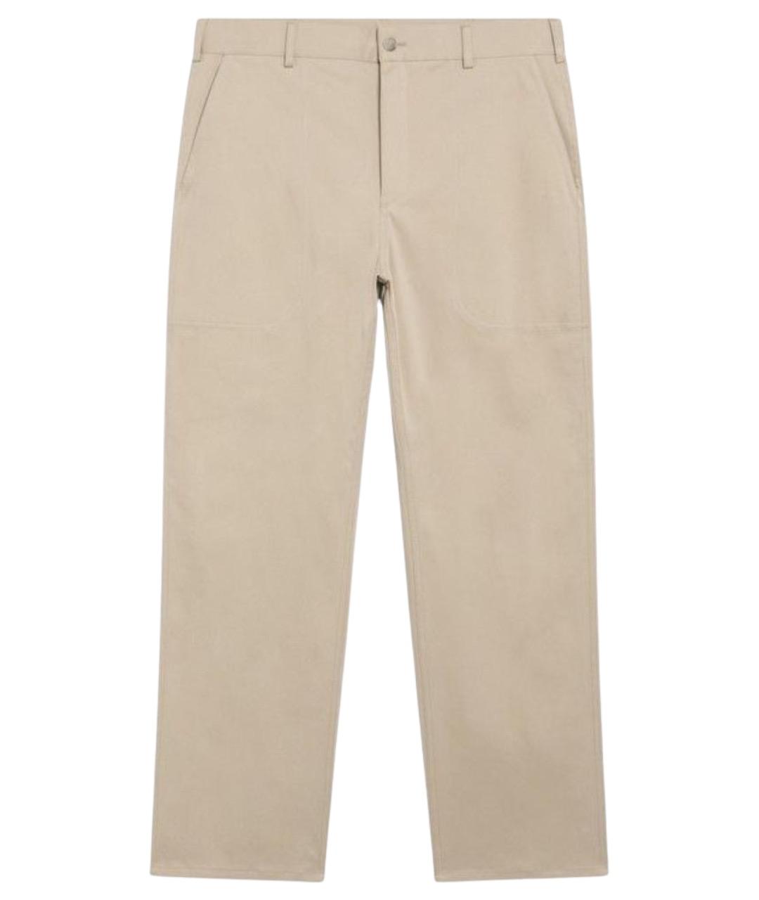 LORO PIANA Бежевые хлопковые повседневные брюки, фото 1