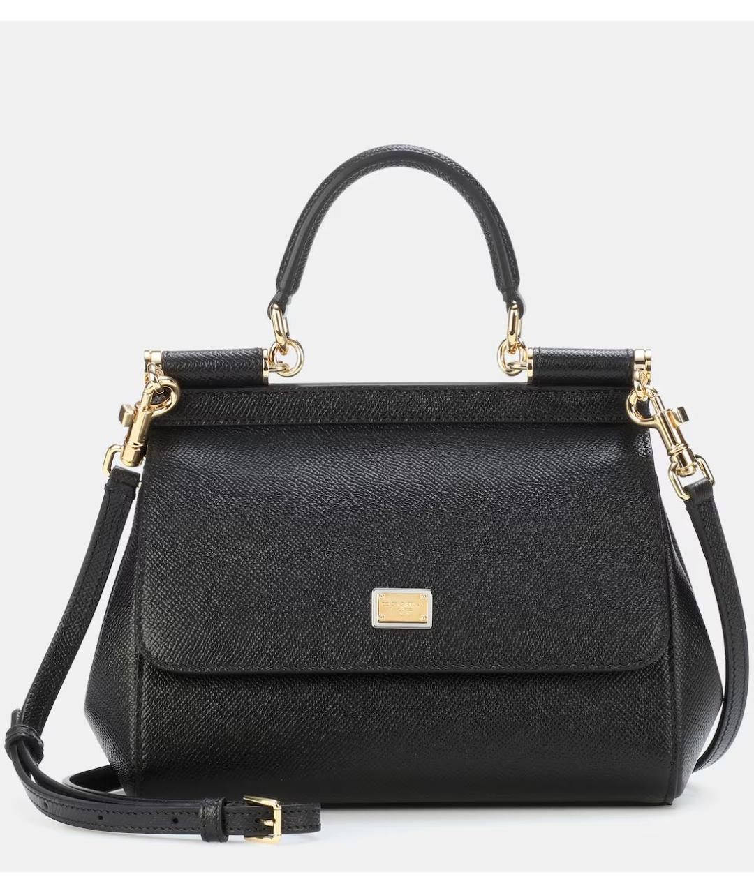 DOLCE&GABBANA Черная кожаная сумка через плечо, фото 9