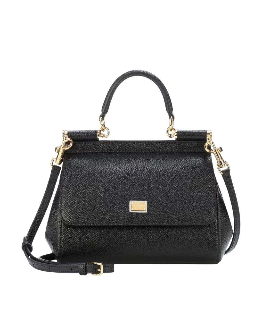 DOLCE&GABBANA Черная кожаная сумка через плечо, фото 1