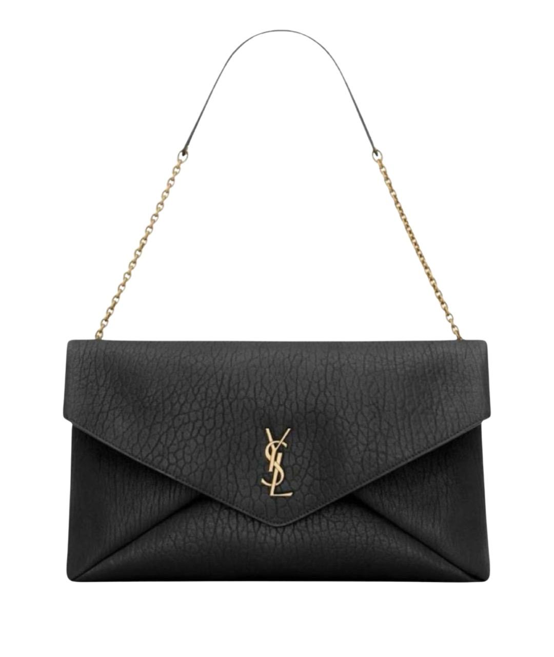 SAINT LAURENT Черная кожаная сумка через плечо, фото 1