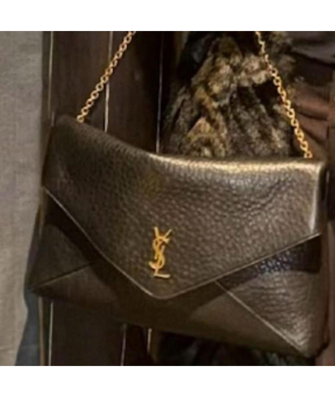 SAINT LAURENT Черная кожаная сумка через плечо, фото 8