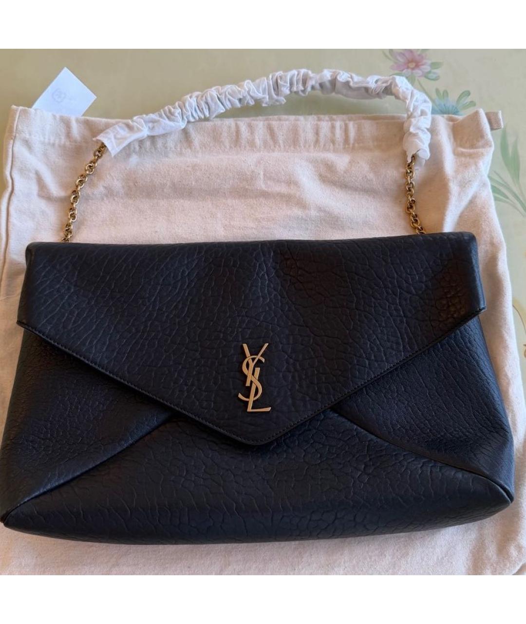 SAINT LAURENT Черная кожаная сумка через плечо, фото 6
