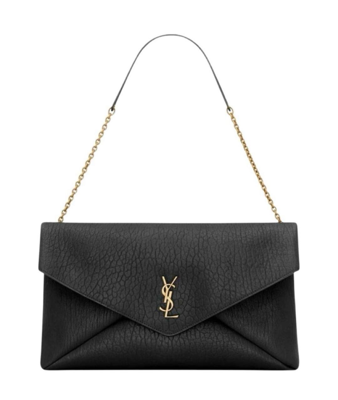 SAINT LAURENT Черная кожаная сумка через плечо, фото 9